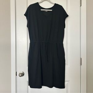 32 Degrees Ladies V-Neck Soft Drawstring Dress Black